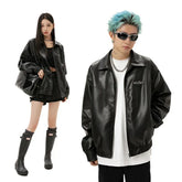Koreanische lässige Lederjacke
